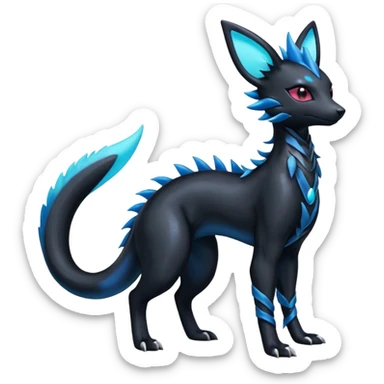 Shiny Dark Edgy Gothic Gloomy Futuristic Salandit-Umbreon-Shaymin-Delcatty-Hybrid (Full body) sticker