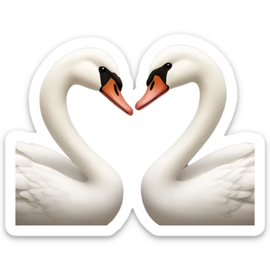 Brown swan and white swan couple sticker