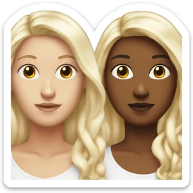 White irl with split dye hair. One side blonde, one side reddish brown sticker