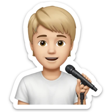 Justin Bieber singing on stage sticker