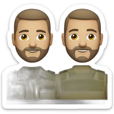 Man with military haircut brown haired and 3 days beard with a slight baldness and brown eyes sticker