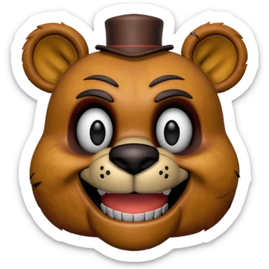 The head of Freddy Fazbear of five nights at Freddy sticker