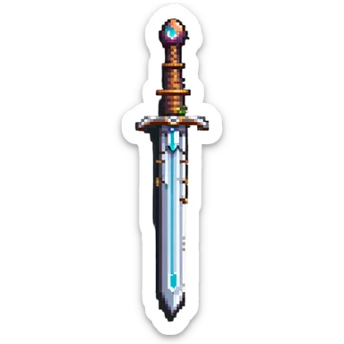 elegant jeweled sword with gems on the hilt sticker