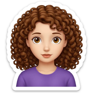 girl with hair curles sticker