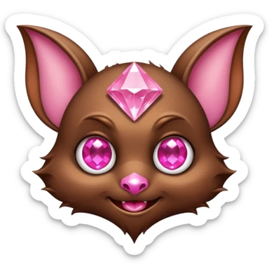 a normal bat witha pink diamond in its forhead sticker