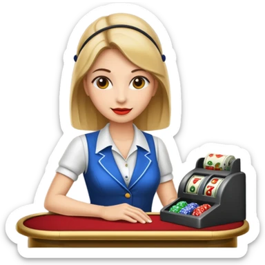 casino cashier woman sticker