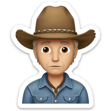 Sad cowboy sticker