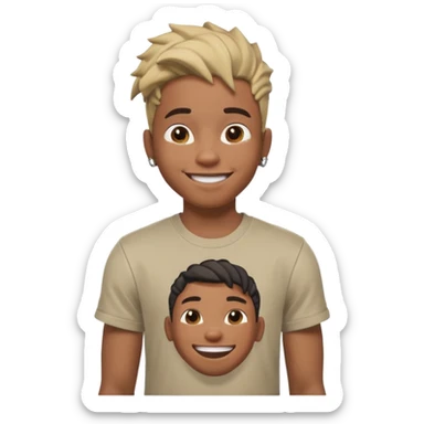 black boy with twists holding in his laugh with Fortnite as the background sticker