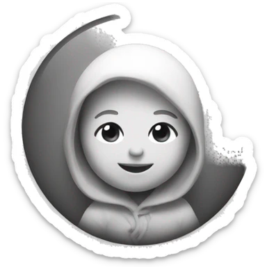 Baby ultrasound picture black and white sticker