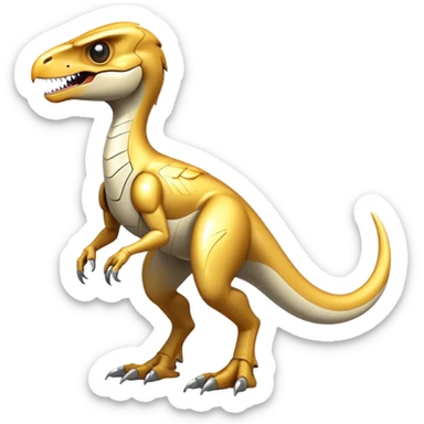 Shiny Futuristic Fakemon-Pokemon-Digimon-Spectrobes-Raptor-fusion, full body sticker