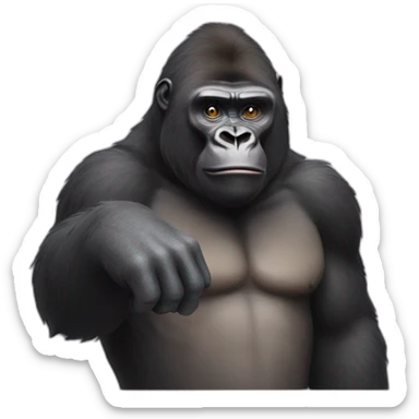 gorilla mixed with the saluting face emoji sticker