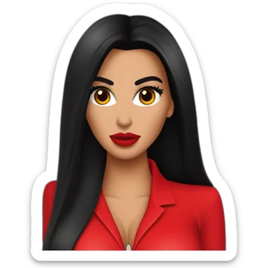 kim kardashian habillée en rouge qui fait du mini golf sticker