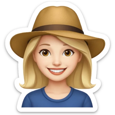 woman wit hat sticker