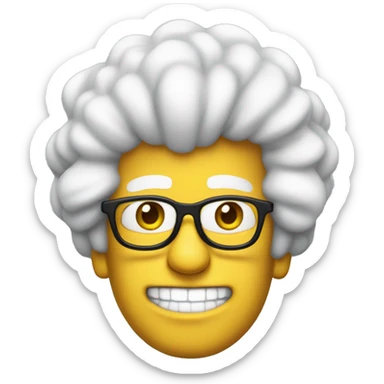 white male nerd with Marge Simpson's hair painted white sticker