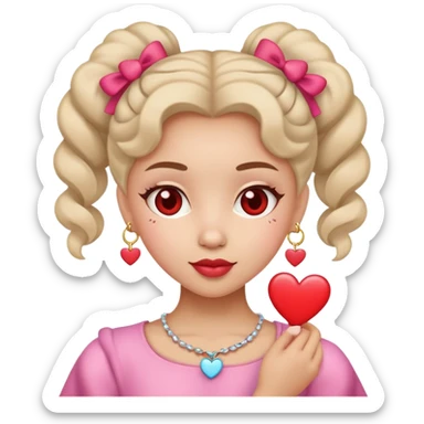 Girly girl with heart accessories sticker