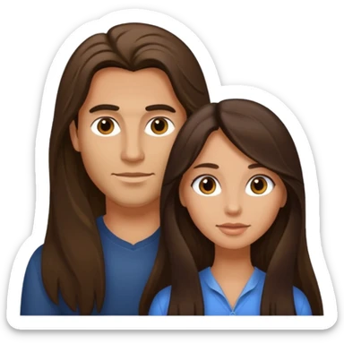 Brunette woman cock long haired man sticker