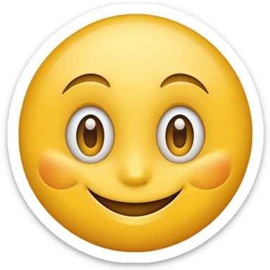 “Create a high-quality, bright yellow emoji with expressive, playful eyes and a big, cheerful smile. It should look cute, funny, and instantly relatable, like the classic 😂 emoji, with smooth shading, a clean design, and a friendly, cartoon style.” sticker