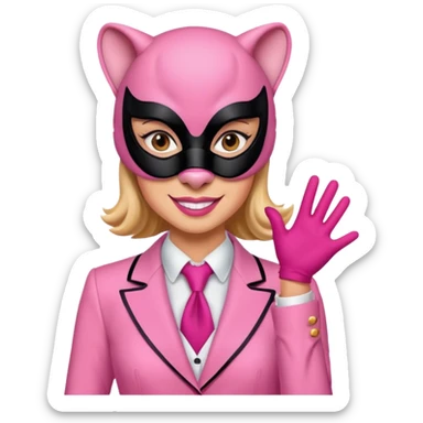 Woman dressed as pink panther sticker