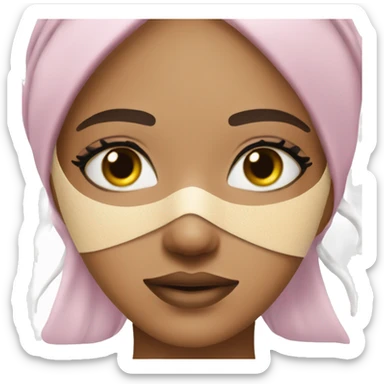 Girl doing skincare Maske on her Face 🥒 on her eyes  sticker