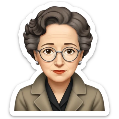 portrait of Hannah Arendt, no glasses, neutral background sticker
