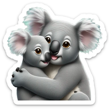 Adult koalas cuddling sticker