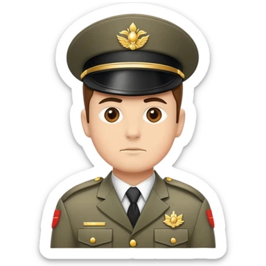 guard standing at attention, vigilant sentry sticker