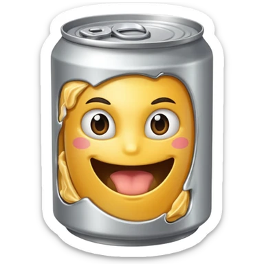 create a silver can that's opened - should be food emoji sticker