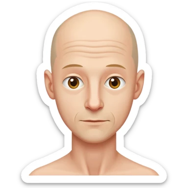 very thin bald man full body sticker