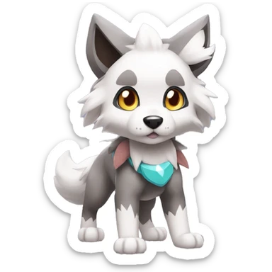 Kawaii Cool Chibi Poochyena-Rocruff-Lycanroc-Pokémon Full Body sticker