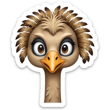 Je voudrais un emoji d'une autruche merci sticker