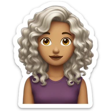 fille cheveux ondulés sticker