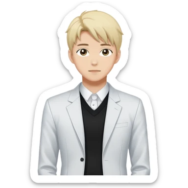 Japanese anime illustration, full body male character .
Clean thin lineart, professional manhwa style, modern BL illustration. sticker