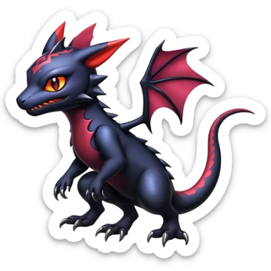 Shiny Epic Badass Gothic Noibat-Salandit-Litten-Hybrid sticker