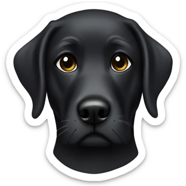 black lab wearing a superhero mask sticker