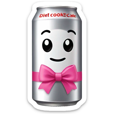 Diet Coke can with pink bow on top  sticker