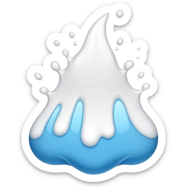 A glossy white paint splash sticker