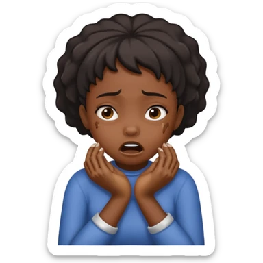 Black girl choking herself with her hands sticker