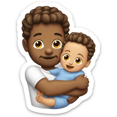 Guy holding baby oil w a baby sticker