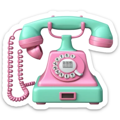 pink and mint-colored telephone sticker