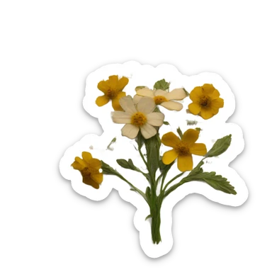 book with some pressed flowers on the pages realistic flowers pressing sticker