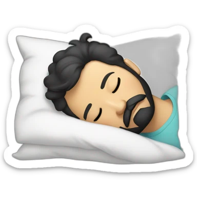 Sleeping man with black beard and short wavy hair sticker