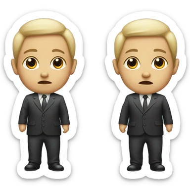 baby with serious man face sticker