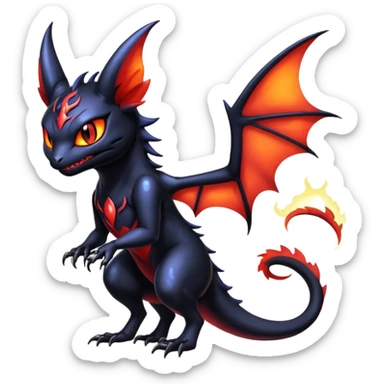 Shiny Epic Badass Gothic Noibat-Salandit-Litten-Hybrid sticker