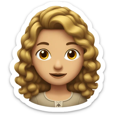 fille aux cheveux châtain ondulés sticker