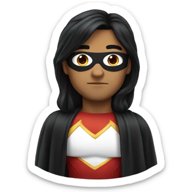Hispanic superhero with long black hair  sticker