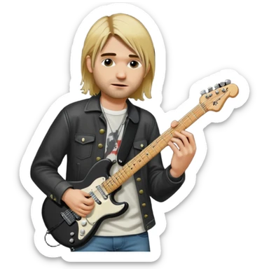 KURT COBIN/NIRVANA NO SHOW DE ROCK COM A GUITARRA ELETRICA sticker