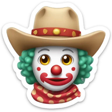 Clown cowboy sticker