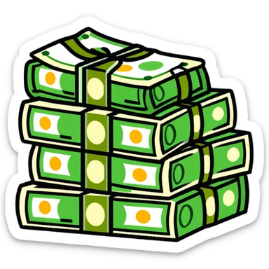 cash bundle money stack sticker