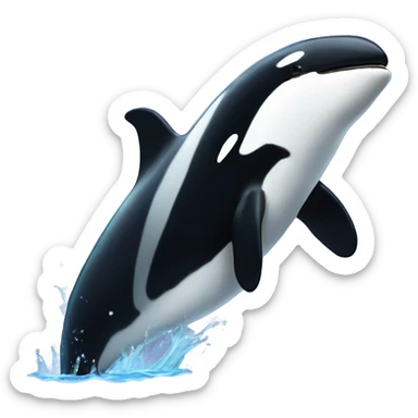 Orca with tall straight dorsal fin sticker