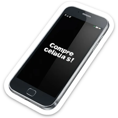 Quero uma desenho de celular e em baixo quero uma frase escrita ass vendendo esse celular em português  sticker